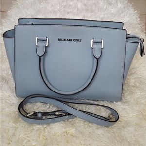 Michael Kors Purse Selma Crossbody Light Blue